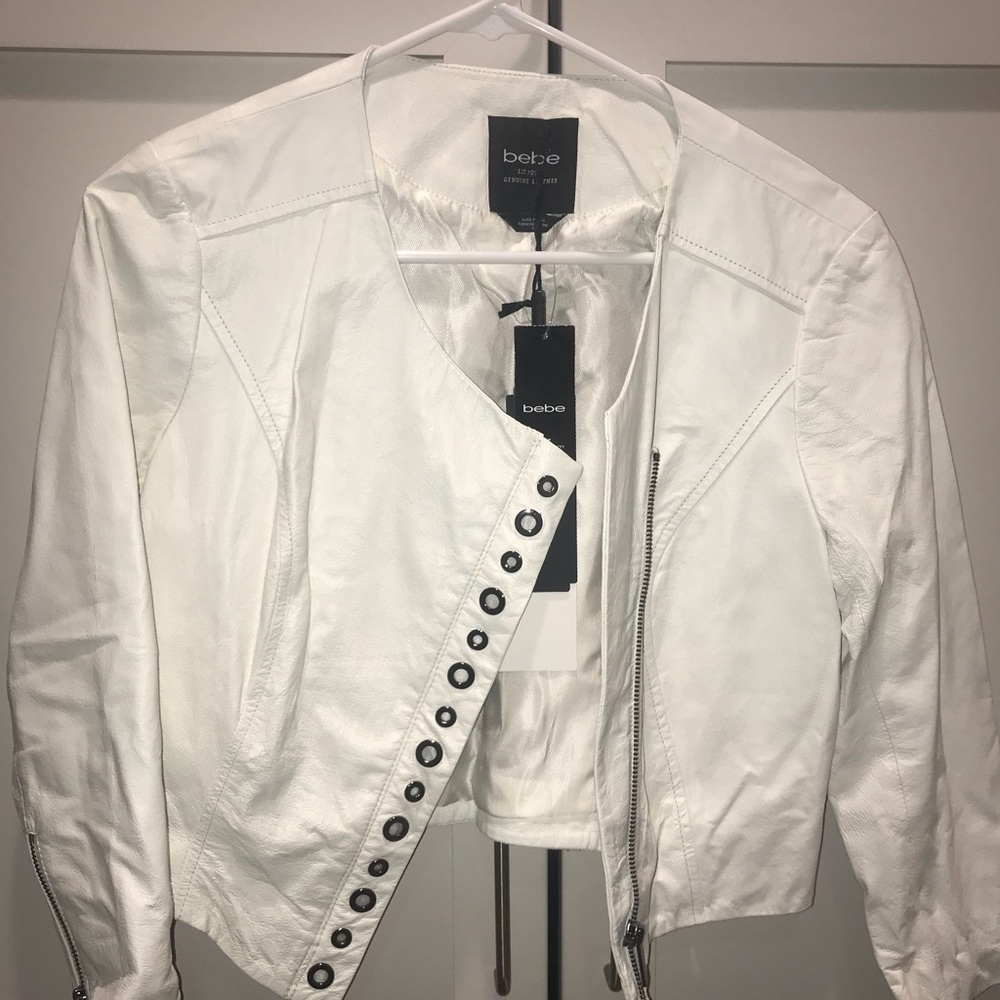 BEBE Cropped Eyelet Jacket